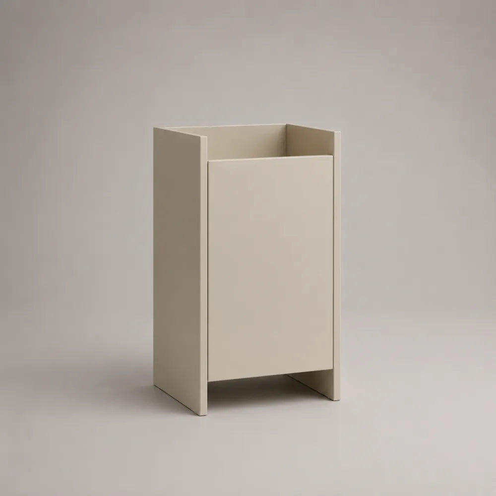 Credenza con anta e vano aperto in MDF beige 60 x 35 x 75 cm