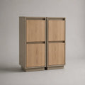Credenza in MDF effetto rovere con 4 ante beige rettangolare 120 x 40 x 130 cm