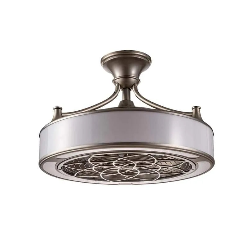 Home Decorators Collection Home Decoratori Collezione Ventilatore da soffitto, 22 in., Telecomando, da interno, da esterno, Nickel spazzolato