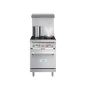 Gamma di gas, 24 in., 4 bruciatore, Design commerciale-classico, Gas naturale, Acciaio
