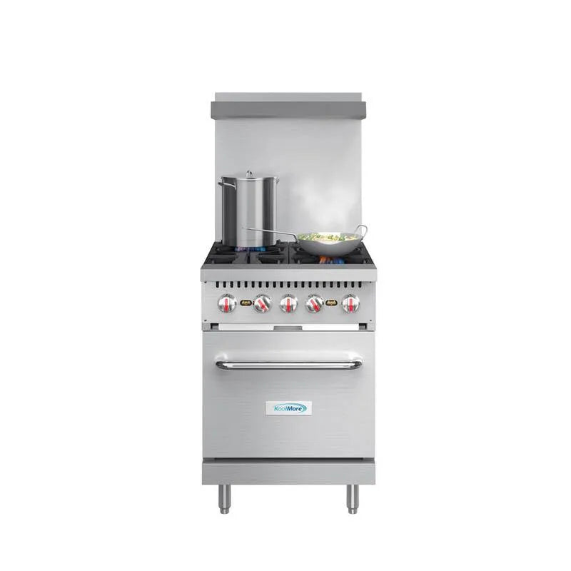 Gamma di gas, 24 in., 4 bruciatore, Design commerciale-classico, Gas naturale, Acciaio