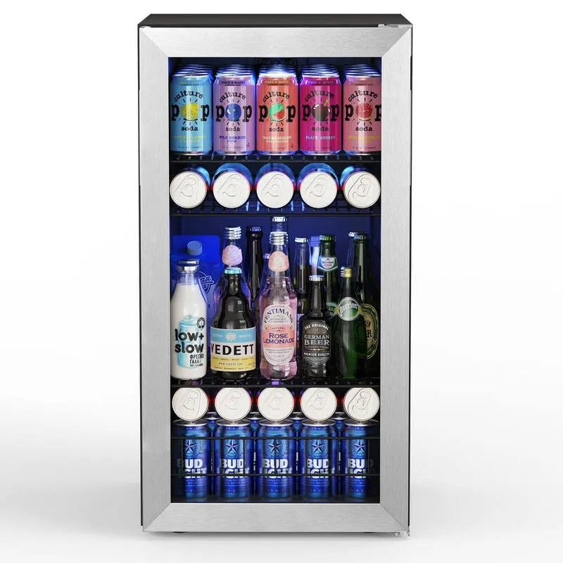Frigorifero 121 lattine, 16, 9 in., Acciaio inossidabile, 16.9 in