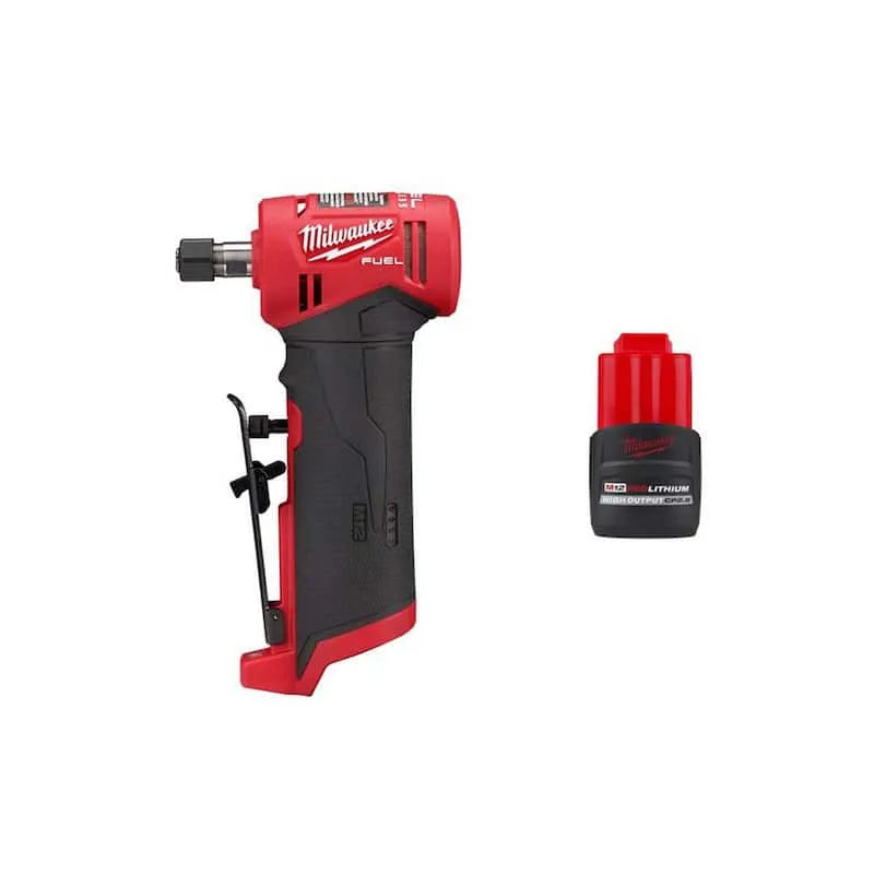 Milwaukee FUEL 12V M12, Design senza fili, 1/4 in., Grinder angolo destro con CP ad alta uscita 2. 5 Ah batteria, senza spazzole, 2.5 Ah