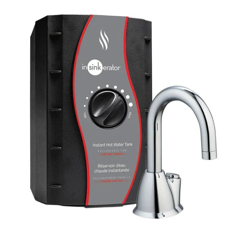 Dispenser acqua calda InSinkErator Invite HOT100, serbatoio, rubinetto cromato 6,25 pollici