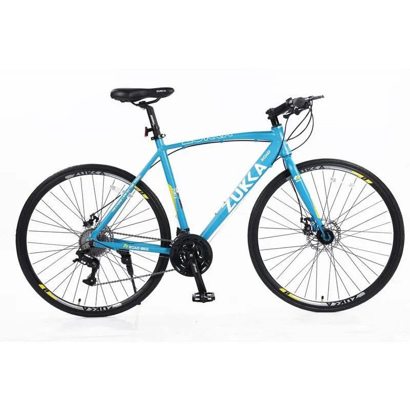 Velocità luce ibrida in alluminio 700C, 28 in., 27 velocità, blu