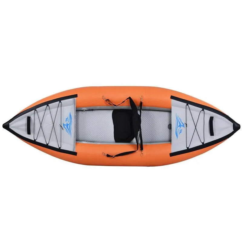 Set di Kayak gonfiabile arancione, Kayak pieghevole di pesca pieghevole Kayak di touring di Kayak di tour di recupero portatile, progettazione portatile compatta, disegno pieghevole
