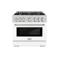 Bruciatore Dual Fuel cucina 6-Burner, Acciaio inossidabile, Cucina a convezione, 36 in., Seleziona, Bianco