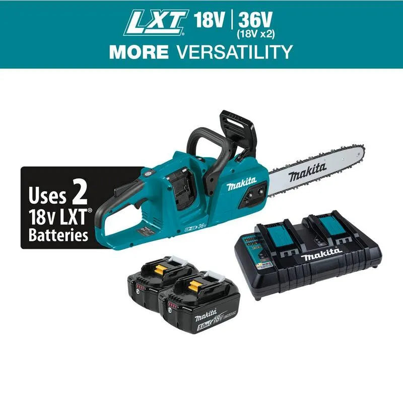 Kit di sega a catena senza fili di litio-ione di Makita 5. 0Ah, 14 in., 18V, 36V, 5.0Ah