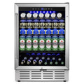 Built-in blu luce 180 lattine, acciaio inossidabile, blu luce terapia, 23. 4 in., singolo zona 180 lattine bevande refrigeratore con 3 scaffali rimovibili, 23.4 in