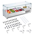 Tavolo sandwich, acciaio inossidabile, 135W, ETL, protezione di vetro, 135W stazione di prepa refrigerata