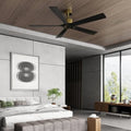 Ventilatore da soffitto 5-Blade, 56 pollici, telecomando, 1/4/8-Hour Timing, motore CC, da interno, da esterno, con telecomando