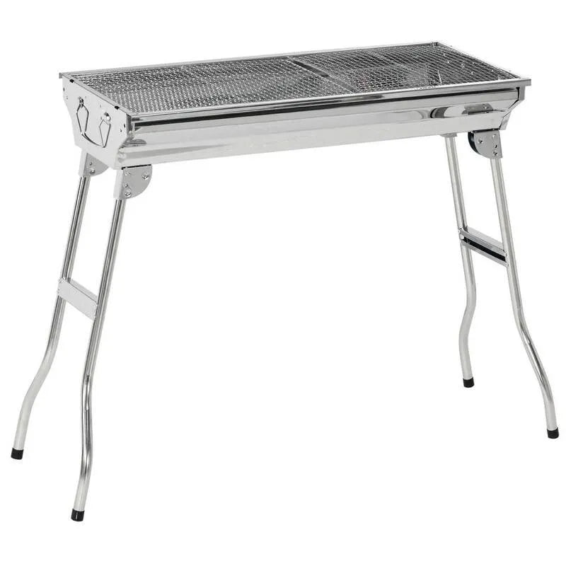 Griglia di carbone portatile, Acciaio inossidabile, Design compatto portatile, esterno, argento