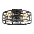Ventilatore da soffitto 6-velocità, telecomando, 16. 5 in., Webb 16. 5 in., DC Motor, Flush Mount, da interno, Nero, 16.5 in