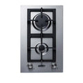 Cuocitore a gas 2-Burners, Acciaio inossidabile, 12 in., Superficie di cottura al controsoffitto Sealed-Burner, Acciaio inox, Piani cottura a gas