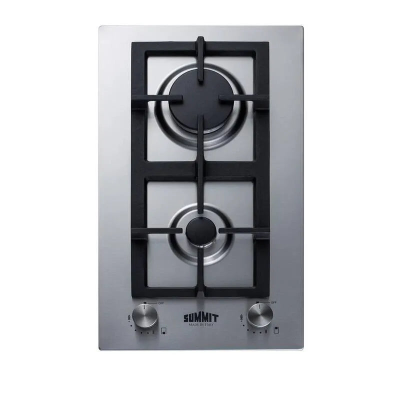 Cuocitore a gas 2-Burners, Acciaio inossidabile, 12 in., Superficie di cottura al controsoffitto Sealed-Burner, Acciaio inox, Piani cottura a gas