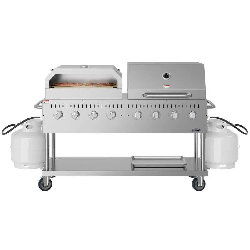 Grill commerciale portatile all'aperto del propano, acciaio inossidabile, progettazione commerciale-classe, progettazione compatta portatile, propano liquido, 60 pollici, 30 pollici., 60 in, 30 in