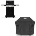 Weber E-215 Bruciatore liquido barbecue a gas propano, 2-Burner, Nero, grigliate di cucina