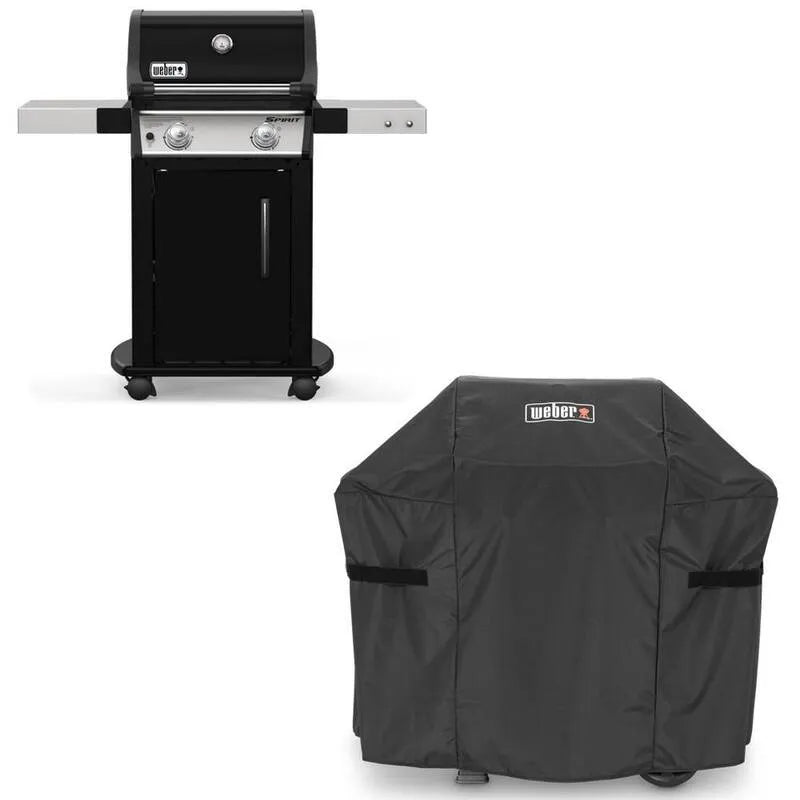 Weber E-215 Bruciatore liquido barbecue a gas propano, 2-Burner, Nero, grigliate di cucina