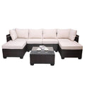 Divano sezionale, esterno, patio, marrone, beige, soggiorno, Divani da esterno