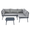 Divano sezionale, Vetro temperato, All'aperto, L-Shaped, Grigio