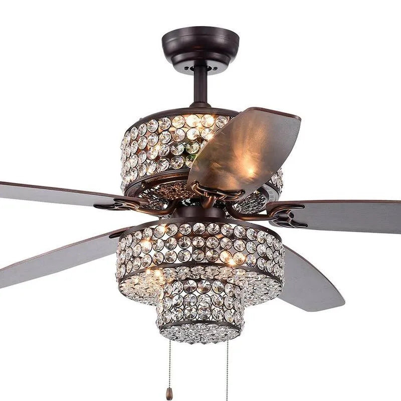 Ventilatore da soffitto, 52 in., da interno, Bronzo, Circolazione aria a controllo remoto, Bronzo antico, Ventilatori da soffitto con luce