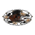 Ventilatore da soffitto, 20 pollici, telecomando, da interno, Nero, Telecomando Circolazione dell'aria, 20 in, Ventilatori da soffitto con luce