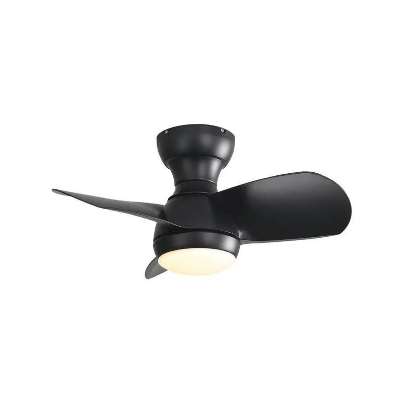 Ventilatore da soffitto, telecomando, 23 in., 3 lame in ABS nero, interno, dimmerabile