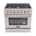 Gamma di gas, 36 pollici, 5, 2 cu. ft, Acciaio inossidabile, Gas naturale, Cucina a convezione, Pro-Style, Argento, 5.2 cu. ft