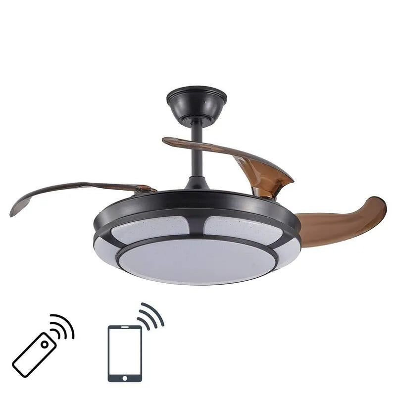 Ventilatore da soffitto, 41. 7 in., Telecomando, da interno, Nero, Telecomando Circolazione dell'aria, 41.7 in