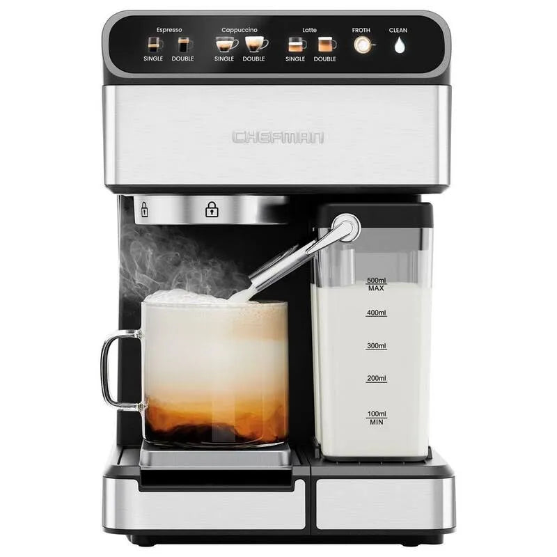 Macchina per caffè espresso, 7. 6 Coppa, Acciaio inossidabile, Macchina per caffè controsoffitto con pressatura a pressione
