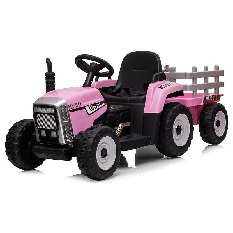 12-Volt, telecomando, 3-Gear-Shift, 12-Volt Ride On Tractor, luce Pink