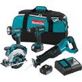 Kit Combo senza cordone di litio-ione di Makita 3. 0Ah, 18V, 4 pezzi, Design senza cordone, Sega circolare/Sega di ricambio/Flashlight, 3.0Ah