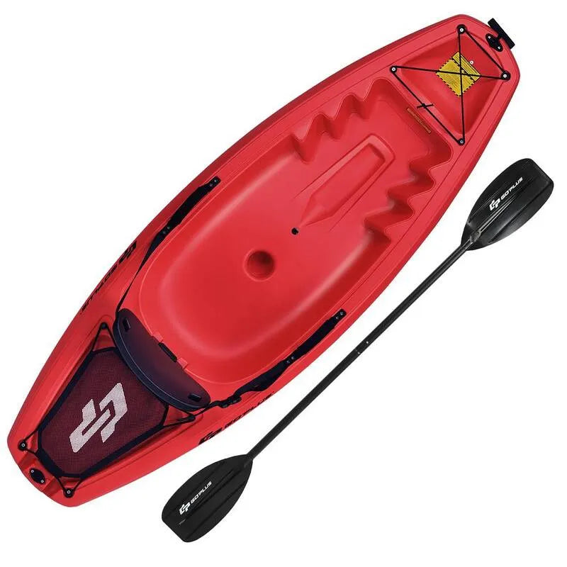 4-Level, Gioventù bambini Kayak con Paddle Storage Hatche 4-Level Footrest per età 5+, 6 ft, Rosso