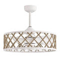 Ventilatore da soffitto con luce, 25 in., da interno, Shaunda, Bianco, Beige