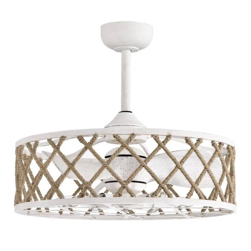 Ventilatore da soffitto con luce, 25 in., da interno, Shaunda, Bianco, Beige