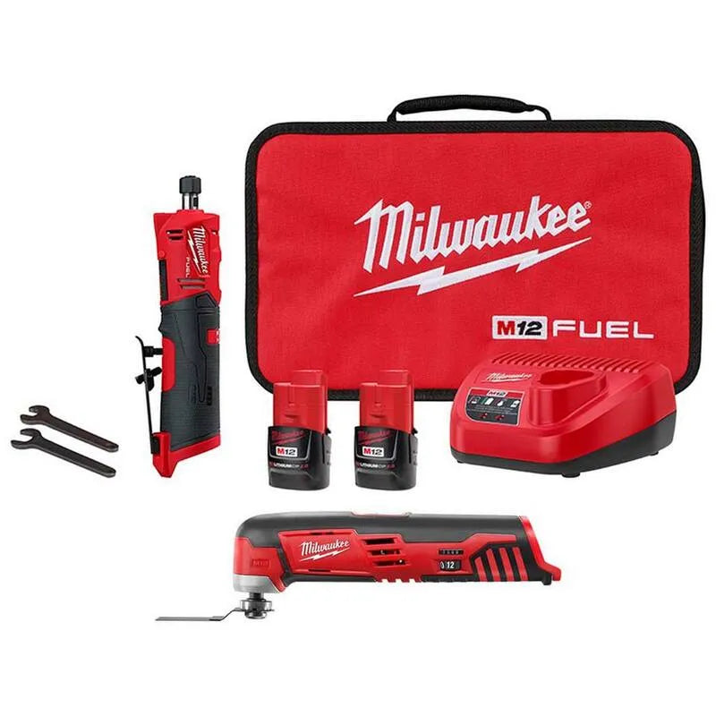 Kit di macinacavo dritto senza cordone Milwaukee FUEL 12V M12, 1/4 in., Design senza cordone