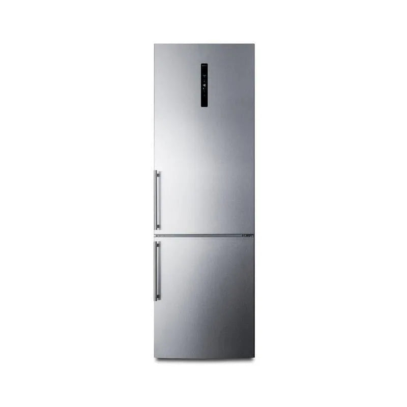 Summit Appliance, 24 in. W 10. 6 cu. ft. Frigorifero del congelatore inferiore della profondità del banco in acciaio inossidabile, Acciaio inox, Frigorifero con congelatore in ottone, 10.6 cu. ft