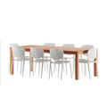 Set da pranzo all'aperto di Haarlem Eucalyptus 9 pezzi, bianco