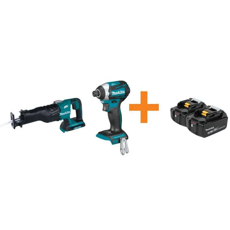 avvitatore a impulsi Makita, 18V X2, 4 in., utensile-Only, 18V X2 Lithium-Ion senza spazzole Sega di ricipriazione e 1/4 in.