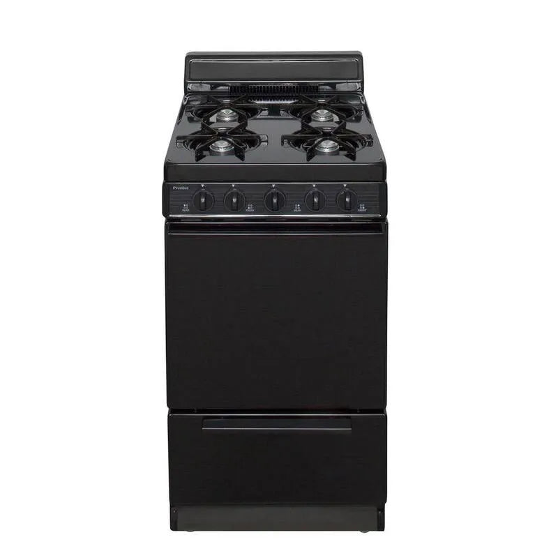 Gamma di gas, 20 in., 2. 42 cu. ft, Gas Cooking Appliance con configurazione del bruciatore, Nero, 2.42 cu. ft, Cucine a gas con forno singolo
