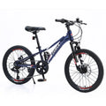 20 in., 20 in. Ruote Mountain Bike Carbon in acciaio telaio a disco freno Thumb Shifter anteriore forcella Biciclette, Blu