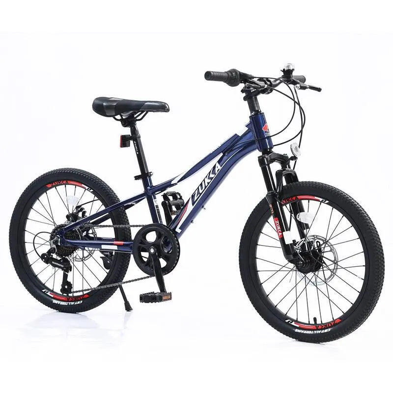 20 in., 20 in. Ruote Mountain Bike Carbon in acciaio telaio a disco freno Thumb Shifter anteriore forcella Biciclette, Blu