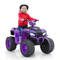 Gymax, 13. 5 in. Bambini Ride-On auto con connessione wireless Musica Radio LED luci viola/Lavelli, Veicoli elettrici per bambini, 13.5 in