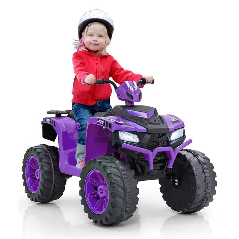 Gymax, 13. 5 in. Bambini Ride-On auto con connessione wireless Musica Radio LED luci viola/Lavelli, Veicoli elettrici per bambini, 13.5 in