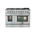 Gamma di gas, 48 pollici, 6. 58 cu. ft, Acciaio inossidabile, gas di cottura Appliance con configurazione del bruciatore, 6.58 cu. ft