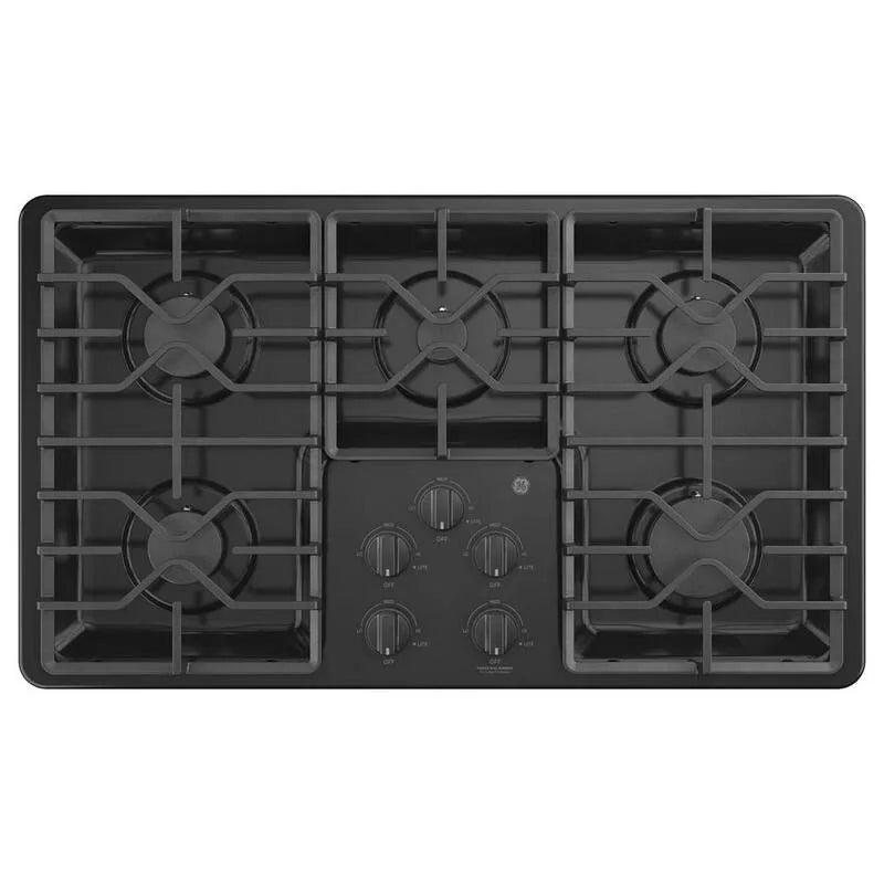 GE 5-Burners Gas piano cottura, 36 in., Sealed-Burner superficie di cottura controsoffitto, nero, Piani cottura a gas