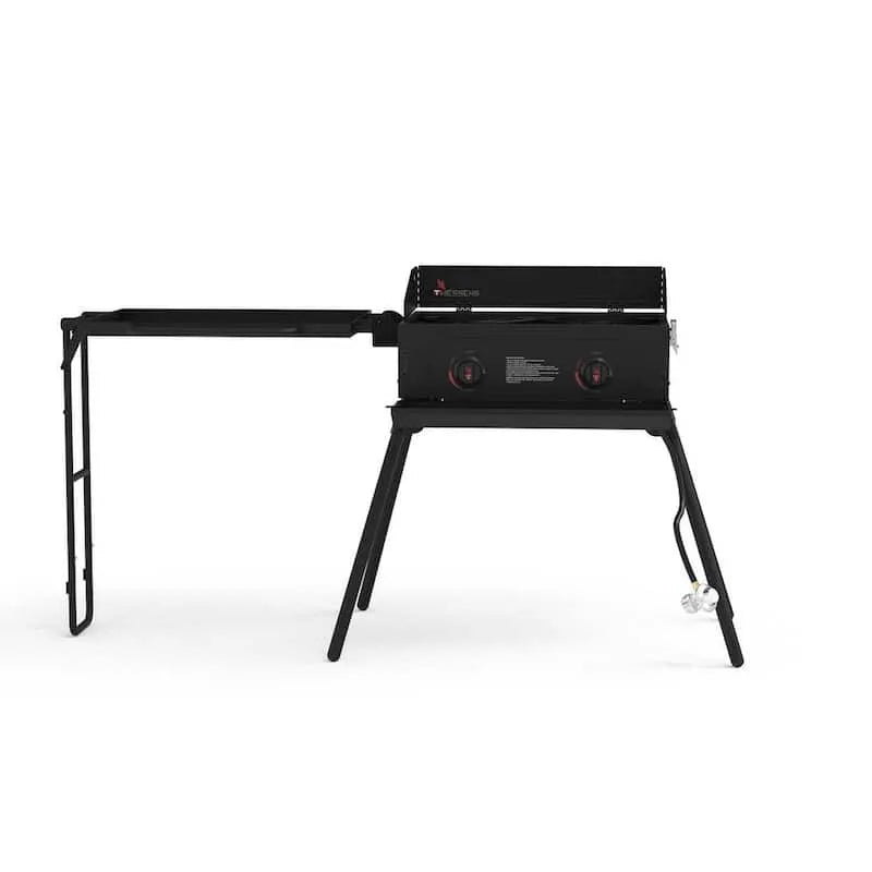 Griglia a gas Propane del bruciatore 2-Burner, Design portatile compatto, Propano liquido, Nero