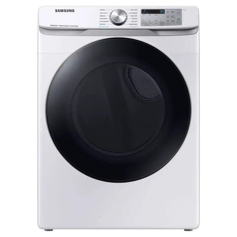 Samsung, 7, 5 cu. ft. Asciugatrice a gas intelligente, Sanitize a vapore + in bianco, 7.5 cu. ft