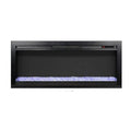 44 in., 44 in. LED riscaldatore parete montato infrarosso camino elettrico in nero con telecomando e fiamma di imitazione