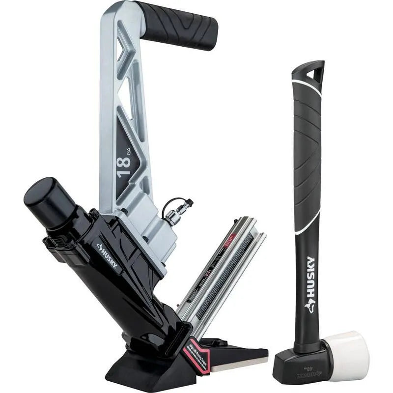 Husky 18-Gauge, 4 in., L-Cleat Pavimenti Nailer, Pneumatico 1-3/4 in.